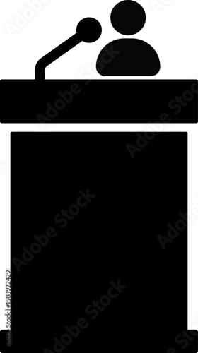 pulpit icon. Conference lectern icon. Mass media concept. public speaking podium icon. speech podium
