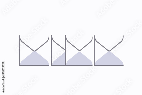 Three Envelopes Illustration- Mail Communication Concept- Digital Letter Delivery- Stay Connected- Send and Receive Messages Online- Email Marketing_