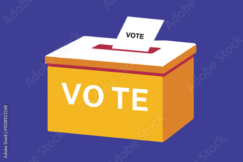 Vote Box Illustration - Express Your Voice - Get Out and Vote - Democracy in Action - Participate in Elections - Illustration of a hand putting a ballot in a vote box_