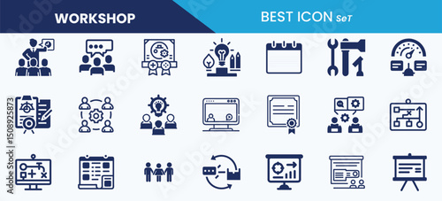 Best workshop icon set collection. vector illustration.