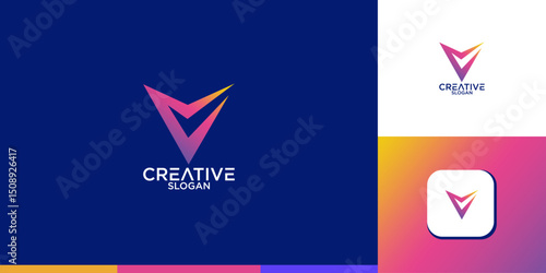 letter v abstract monogram logo vector design