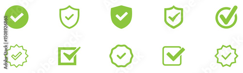 Check mark icon. Check mark vector icon. Checkmark Illustration. Vector symbols set ,green checkmark isolated on white background. Correct vote choise isolated symbol. Vector Illustration. EPS 10