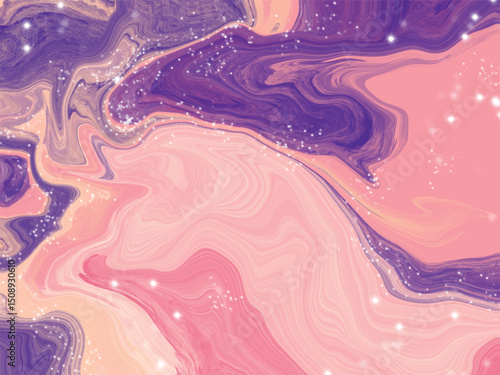 Luxurious ink marble-like abstract texture, Modern paint with glitter. Set of templates for banner, poster design. Fluid art painting