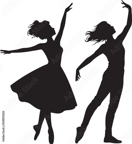 Dynamic Dance Pose Silhouette Art

Expressive Dancer in Motion Vector

Graceful Movement Dance Illustration

Stylish Dancer Silhouette Design

Energetic Dance Performance Vector