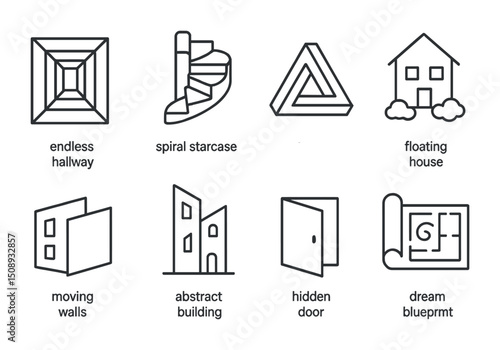 Surreal architectural elements and optical illusions for creative design concepts