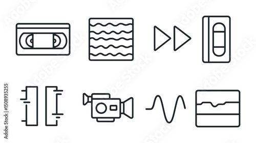 Retro media and technology icons for design projects and creative inspiration