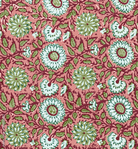 Ajrakh Pattern and block print and batik print Background digital printing textile pattern