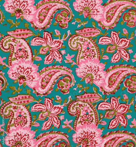 Ajrakh Pattern and block print and batik print Background digital printing textile pattern