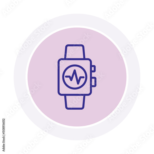 Fitness Tracker Band color circle icon , vector, pixel perfect, illustrator file 
