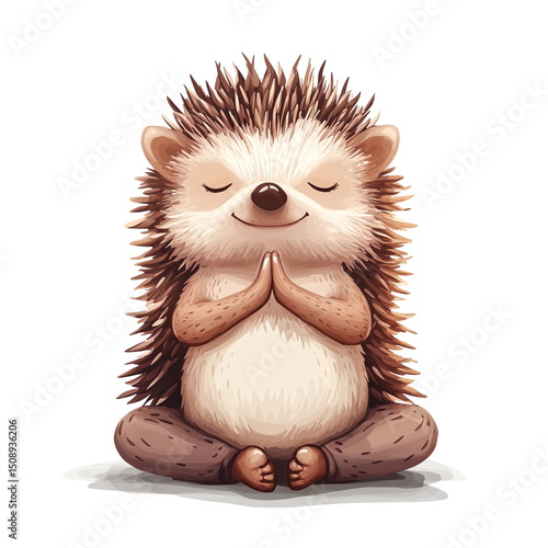 Hedgehog in lotus position