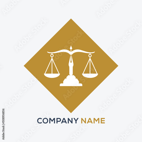 Modern law firm logo and business card design. gold, firm, law, icon justice, business card, Premium Vector