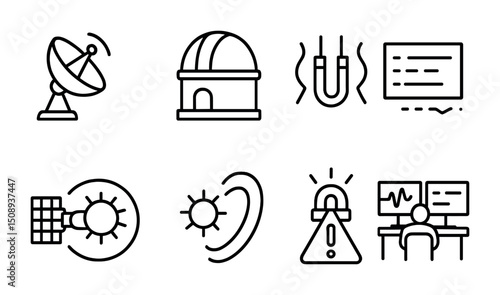 Science and technology icons set for educational and design use