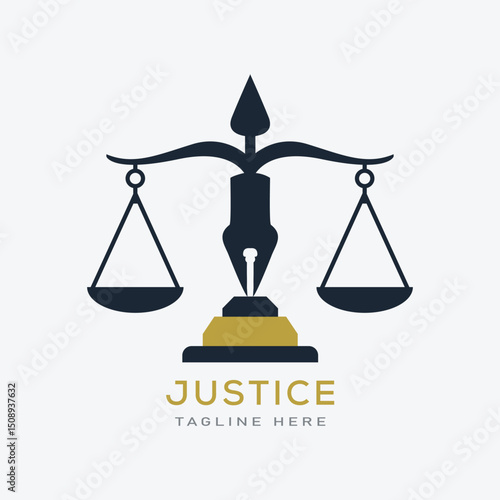 Modern law firm logo and business card design. gold, firm, law, icon justice, business card, Premium Vector