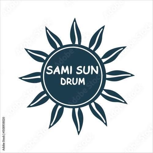 Minimalist Sami Sun Drum Symbol Vector