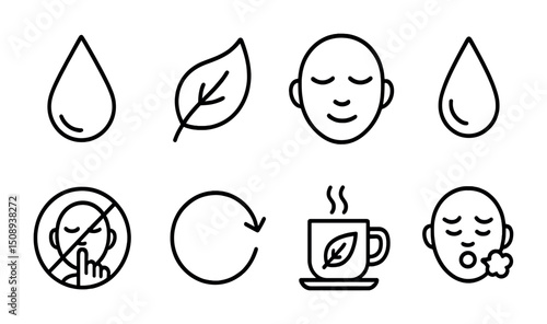 Relaxation and wellness icons collection for spa and meditation themes