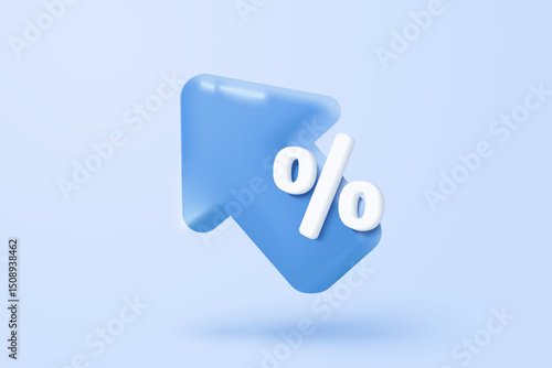 3D stock trading graph in market on background. Sell and buy money cash and exchange with finance business concept, earning investment. 3d bank trading vector icon for investment render illustration