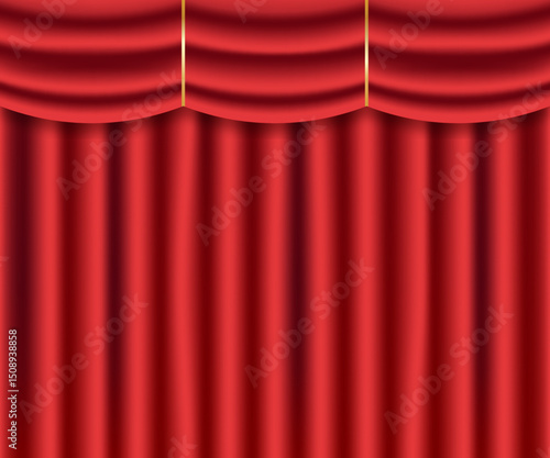 Curtains for the stage and theater in shades of red, created with the gradient mesh tool. 