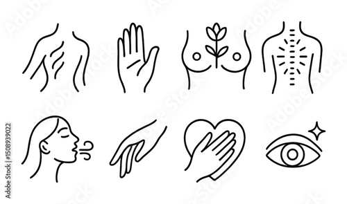 Wellness and healing symbols for relaxation and self care design