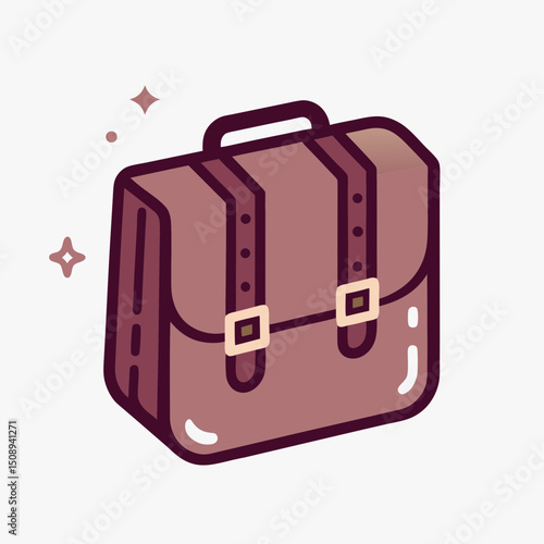 Business Briefcase Icon – Flat Office Bag Illustration for Work and Career Design