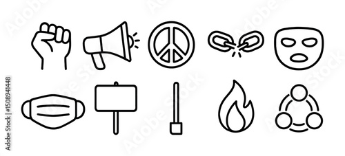 Activism and protest symbols for social justice and advocacy concepts