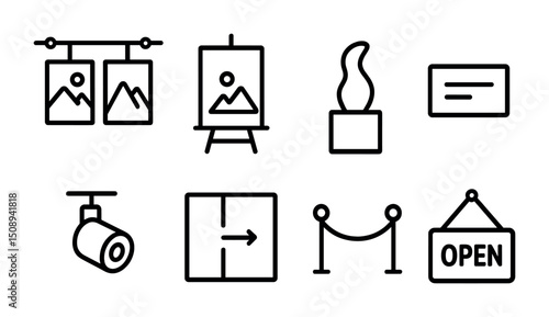 Art gallery icons for exhibitions and museum design projects