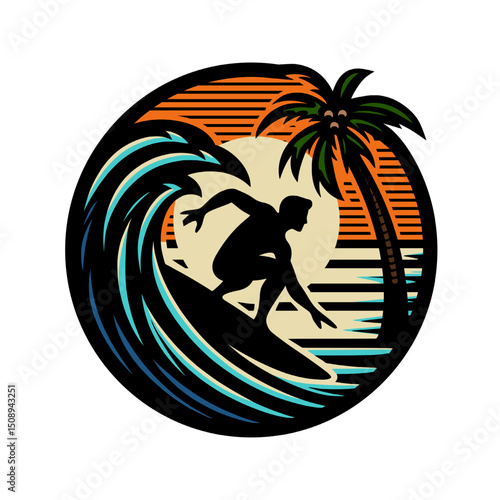 logo icon of ocean surfer (artwork 1)