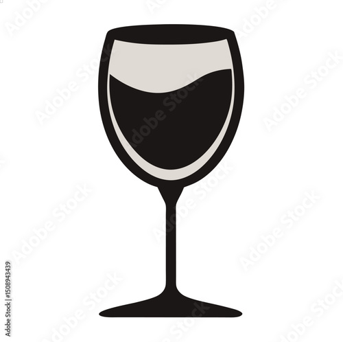A graphic illustration of a wine glass filled with a dark liquid.


