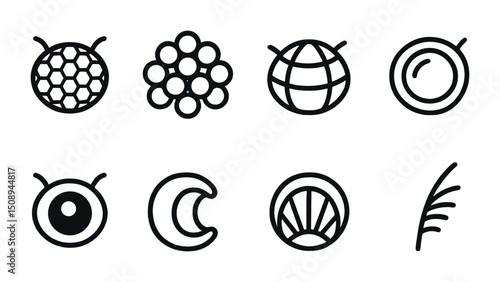 Abstract geometric icon set for graphic design and digital projects