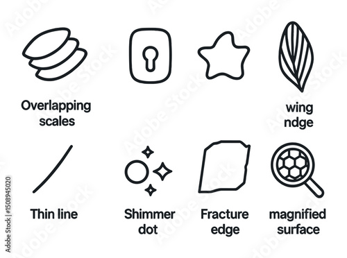 Abstract shapes and textures for creative design concepts