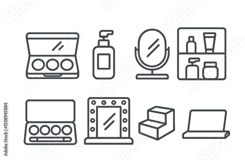 Makeup and beauty icon set for design and organization concepts