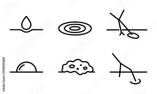 Minimalist icons of natural elements for design and presentation