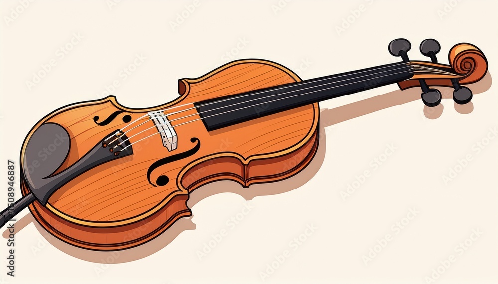 Fototapeta premium fingerboard violin cartoon illustration