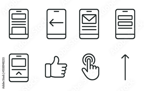 Mobile user interface icons for navigation and interaction design