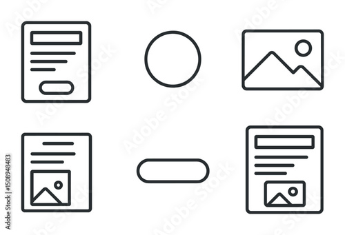 Minimalist icon set for web design and user interfaces