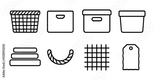 Storage solutions icons for organization and design projects