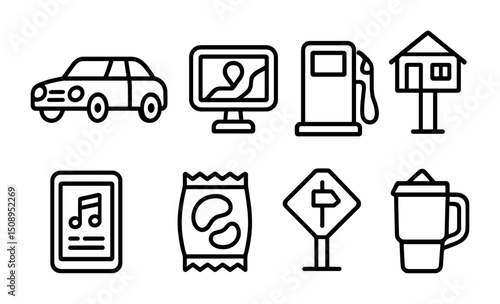 Travel and daily life icons for digital and print design