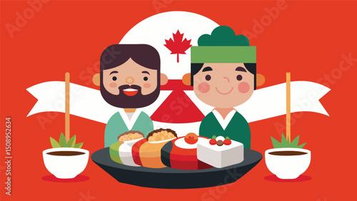 A nod to the Japanese immigrants who introduced sushi to Peru tiradito is a unique and flavorful marriage of two cultures.. Vector illustration