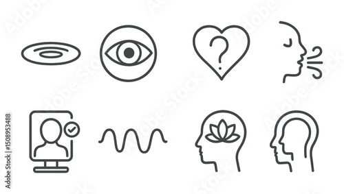 Mindfulness and intuition symbols for personal growth and well-being