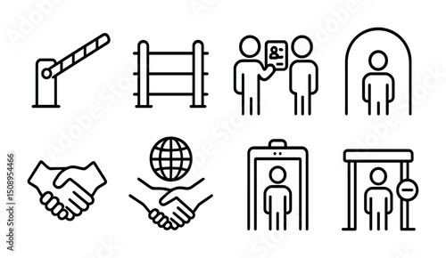 Security and access control icons for business and public spaces