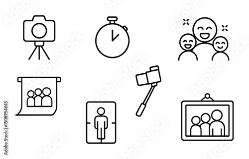 Essential icons for photography concepts and family moments design