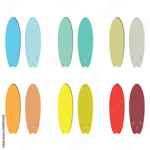 vector isolated surfboard