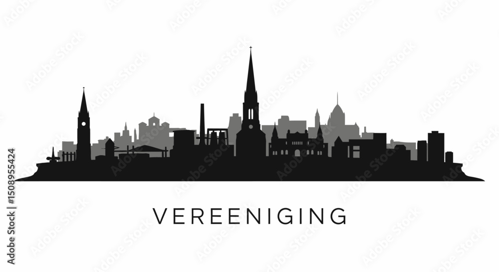 Fototapeta premium Vereeniging skyline silhouette vector.