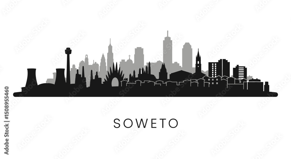 Obraz premium Soweto Skyline Black and White Cityscape.