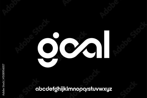 word of goal . modern minimalist clean alphabet font. lowercase bold typography vector illustration design