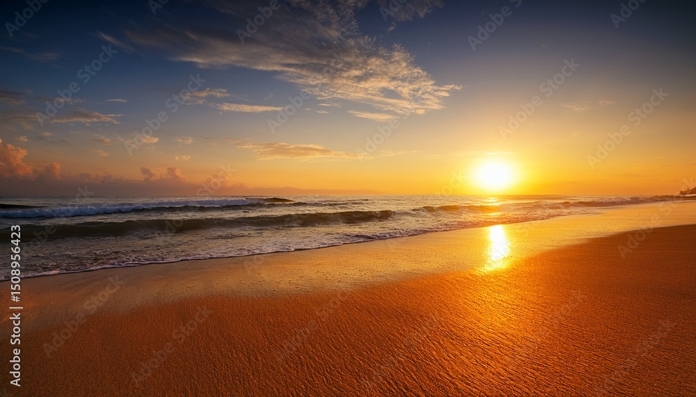 Obraz premium golden sunrise on the beach