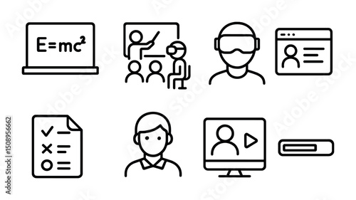 Education and e-learning concepts with icons for digital learning design