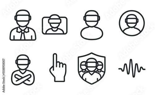 Virtual reality technology icons for innovative design and user interface projects