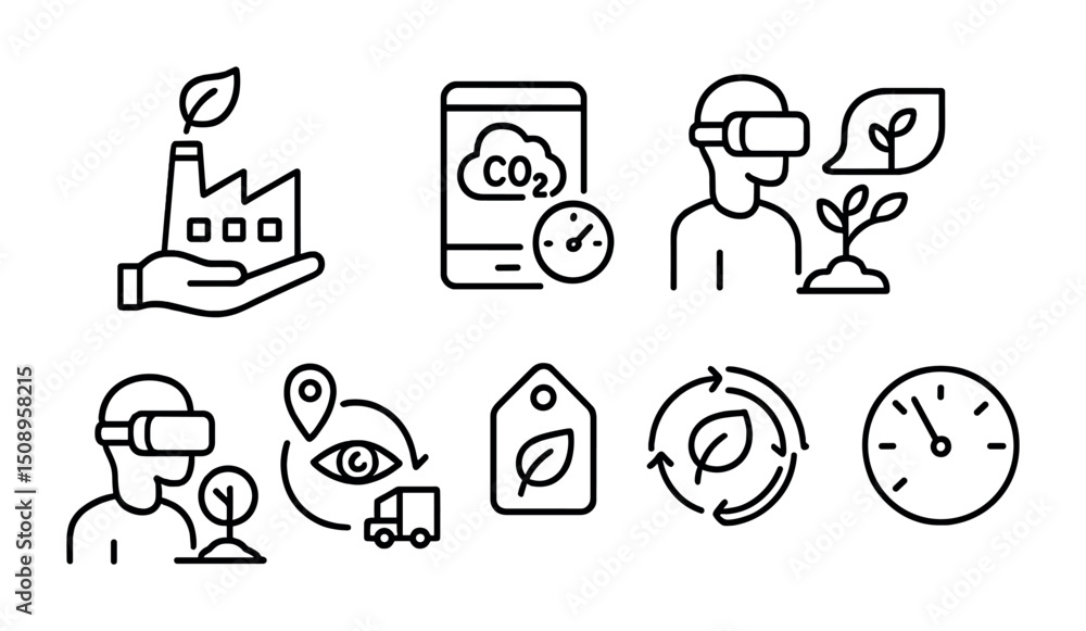 Sustainable technology concepts with virtual reality and eco-friendly practices Sustainable technology concepts with virtual reality and eco-friendly practices