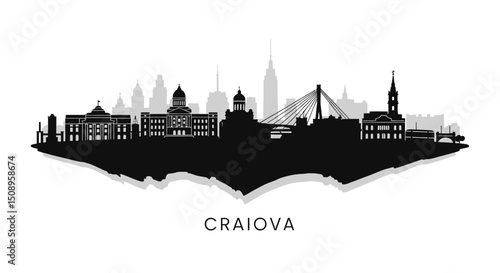 Craiova Skyline Romania City Silhouette.
