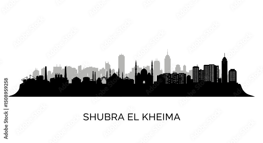 Obraz premium Shubra El Kheima Silhouette with City Skyline.